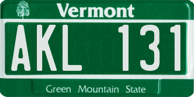 VT license plate AKL131