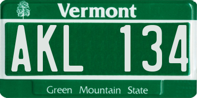 VT license plate AKL134