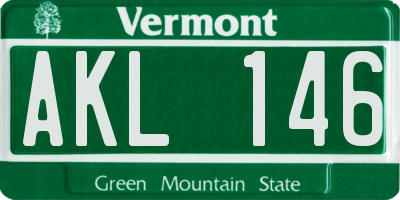 VT license plate AKL146