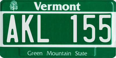 VT license plate AKL155