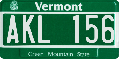 VT license plate AKL156