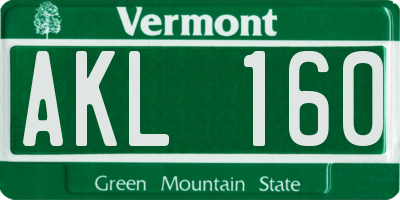 VT license plate AKL160