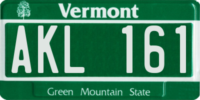 VT license plate AKL161