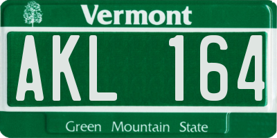 VT license plate AKL164