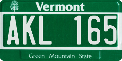 VT license plate AKL165
