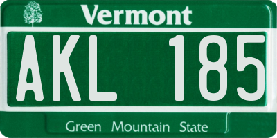 VT license plate AKL185