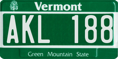 VT license plate AKL188