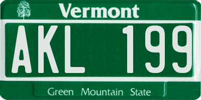 VT license plate AKL199