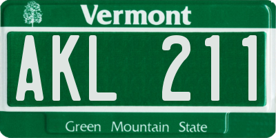 VT license plate AKL211