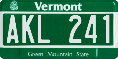 VT license plate AKL241