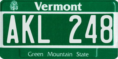 VT license plate AKL248