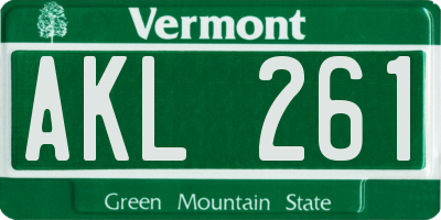 VT license plate AKL261