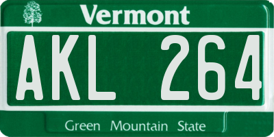 VT license plate AKL264