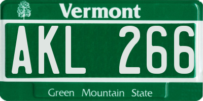 VT license plate AKL266