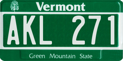 VT license plate AKL271