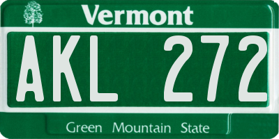 VT license plate AKL272