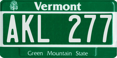 VT license plate AKL277
