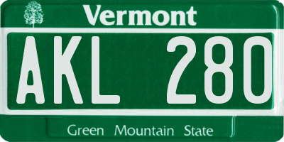 VT license plate AKL280
