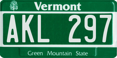VT license plate AKL297