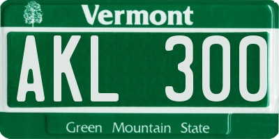 VT license plate AKL300