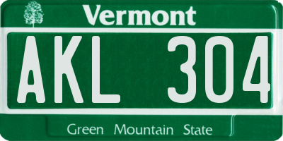 VT license plate AKL304