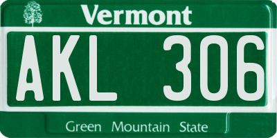 VT license plate AKL306