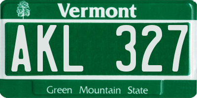 VT license plate AKL327