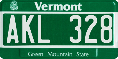 VT license plate AKL328