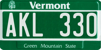 VT license plate AKL330