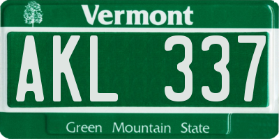 VT license plate AKL337
