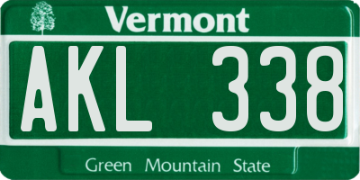VT license plate AKL338