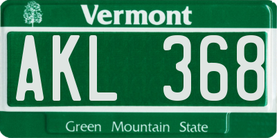 VT license plate AKL368