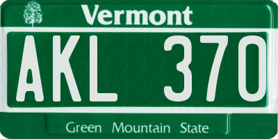 VT license plate AKL370
