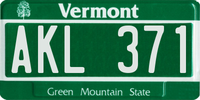 VT license plate AKL371