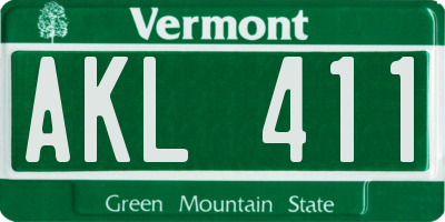VT license plate AKL411