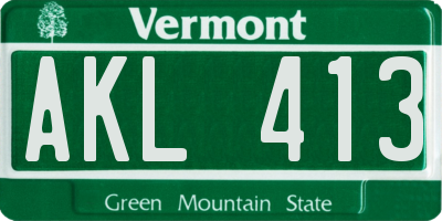 VT license plate AKL413
