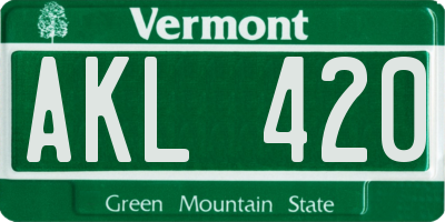 VT license plate AKL420