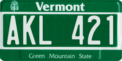 VT license plate AKL421