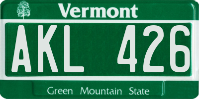 VT license plate AKL426