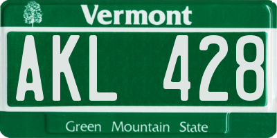 VT license plate AKL428