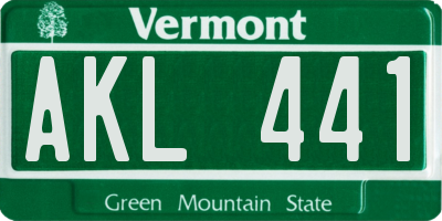 VT license plate AKL441