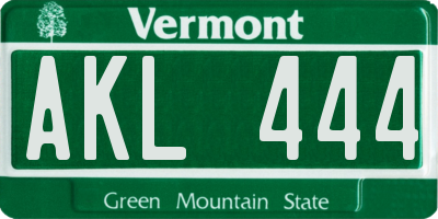 VT license plate AKL444