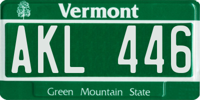 VT license plate AKL446