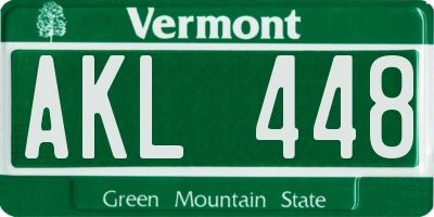 VT license plate AKL448