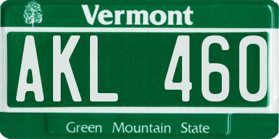 VT license plate AKL460