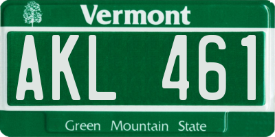 VT license plate AKL461