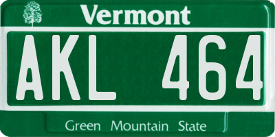 VT license plate AKL464