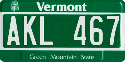 VT license plate AKL467