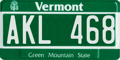 VT license plate AKL468