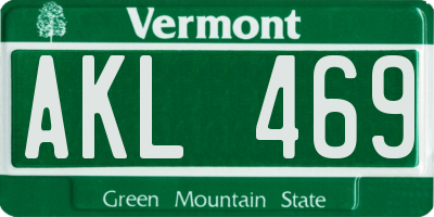 VT license plate AKL469